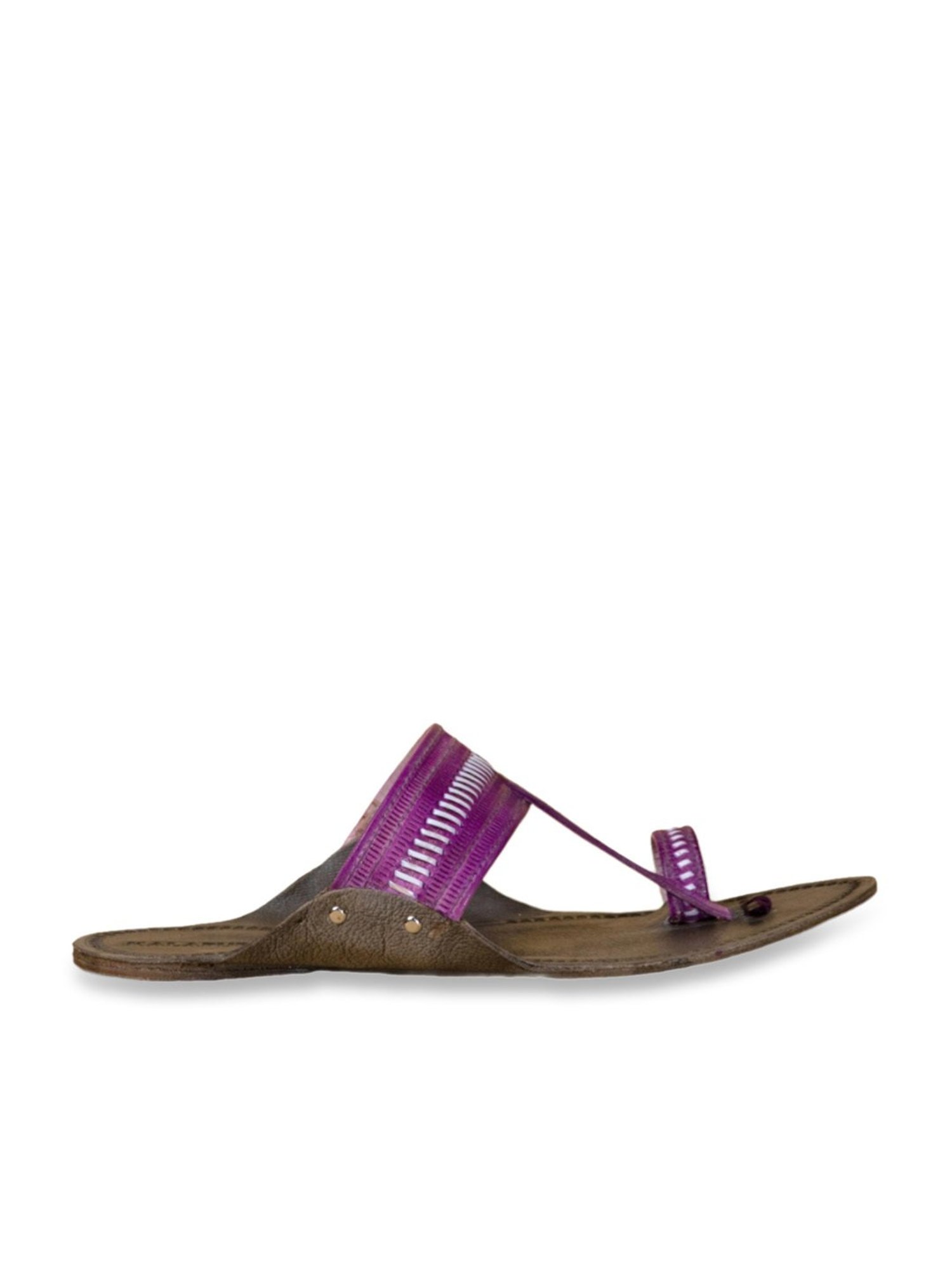 Kalapuri Men's Grey Kolhapuri Sandals