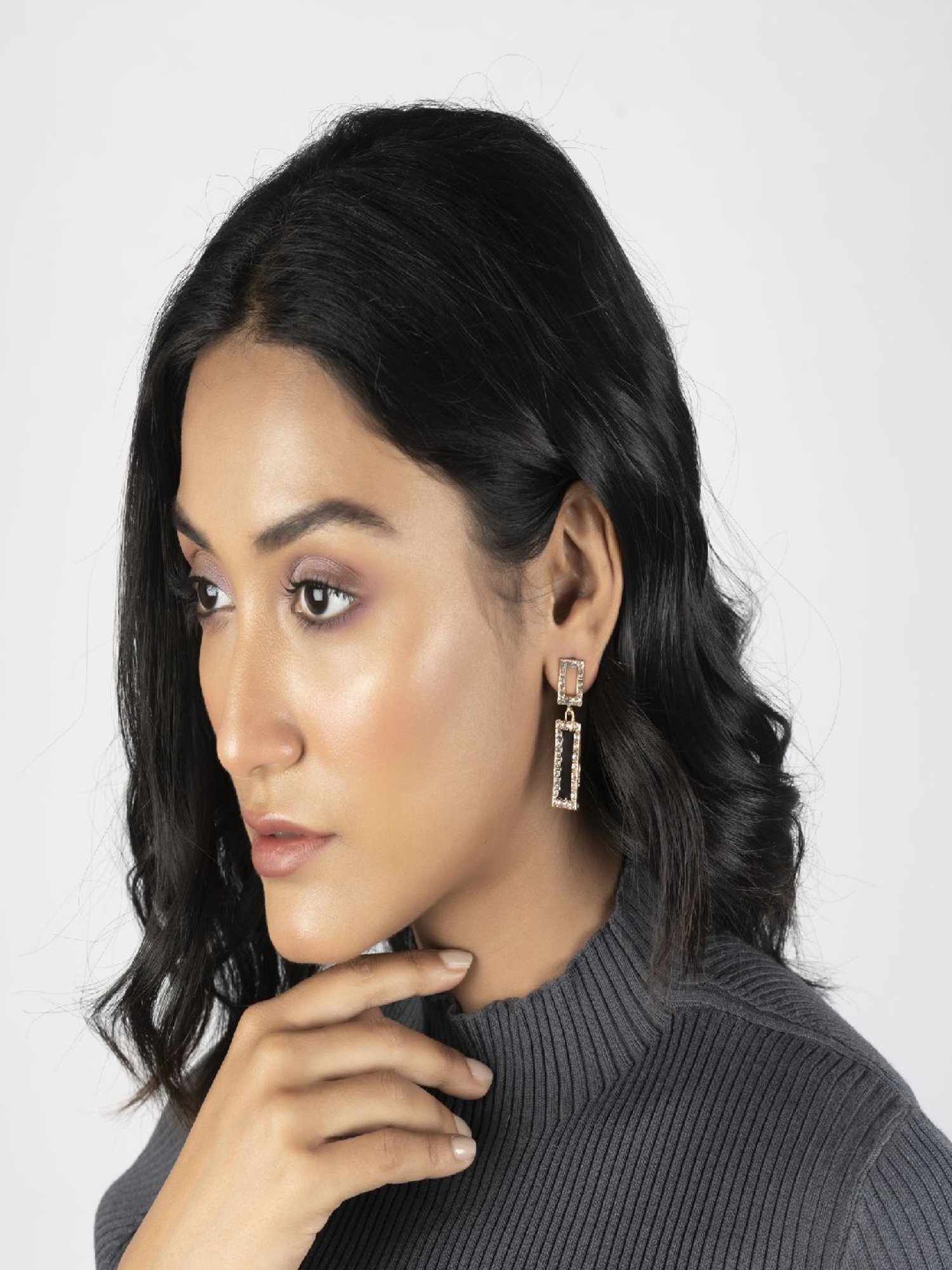 Jewelz Luxerious Black Stone Earrings for Women