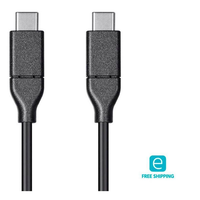 Monoprice USB & Lightning Cable - 4 Meter - Black | Essentials 2.0 USB-C to USB-C, 5A, 480 Mbps, use with Samsung Galaxy S9 S8 Note 8, Pixel, LG V30
