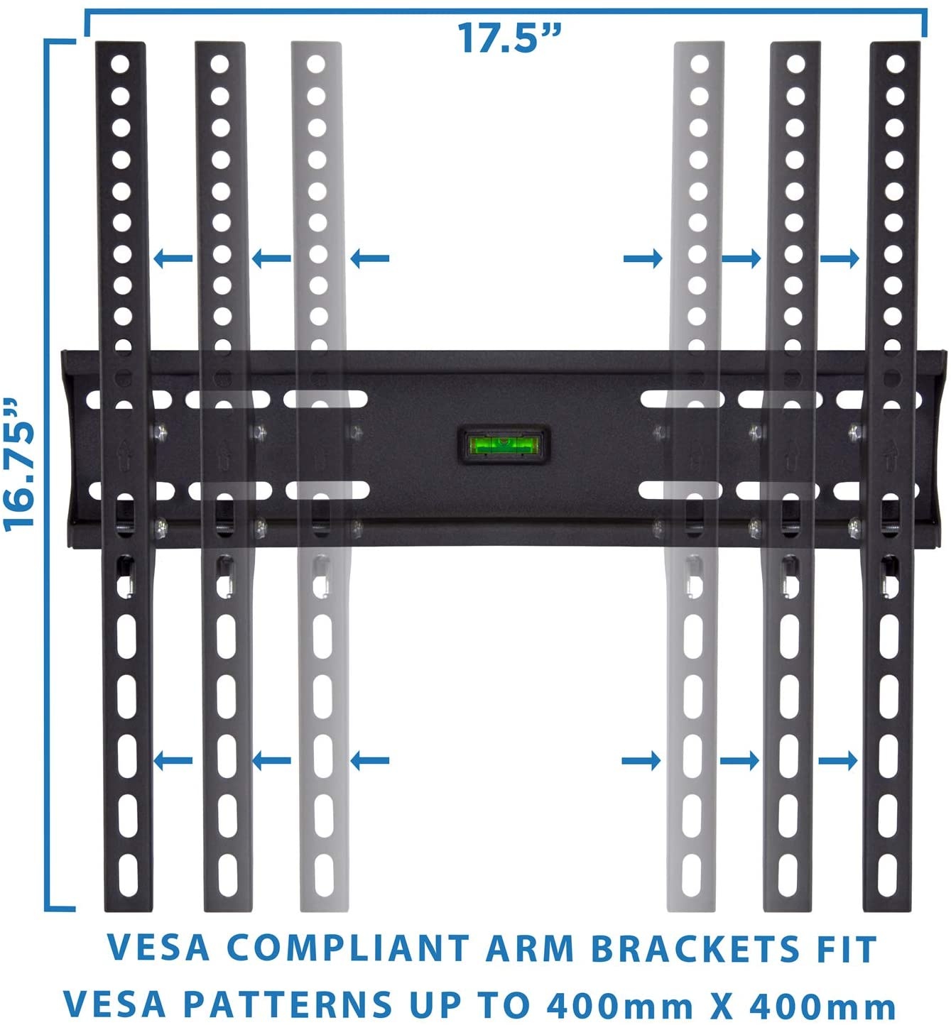 Tilt TV Wall Mount Bracket Up to VESA 400x400 | Low-Profile Tilting Mounting Bracket Compatible with 32 to 55 Inch Flat Screen TVs, 77 Lbs Capacity