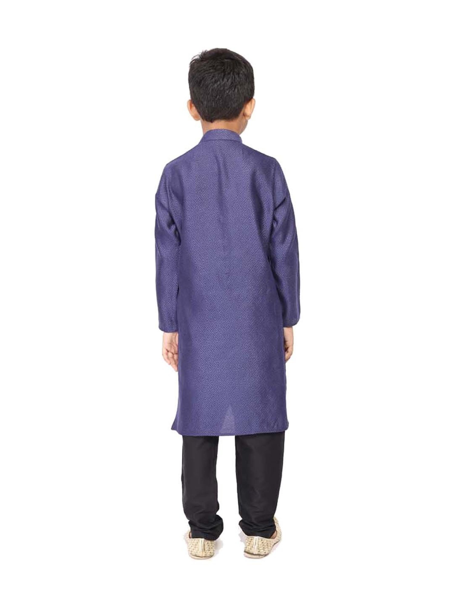 TABARD Kids Purple & Black Cotton Printed Kurta Set