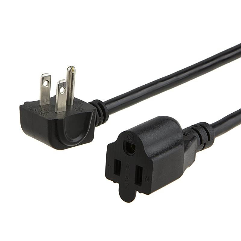 5Pack 1 Foot Power Strip Adapter16 AWG Angle Power Extension Cable Cord for NEMA 515R to NEMA 515P 03M Black