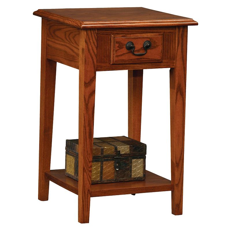 Favorite Finds Square Side Table Medium Oak Finish - Leick Home