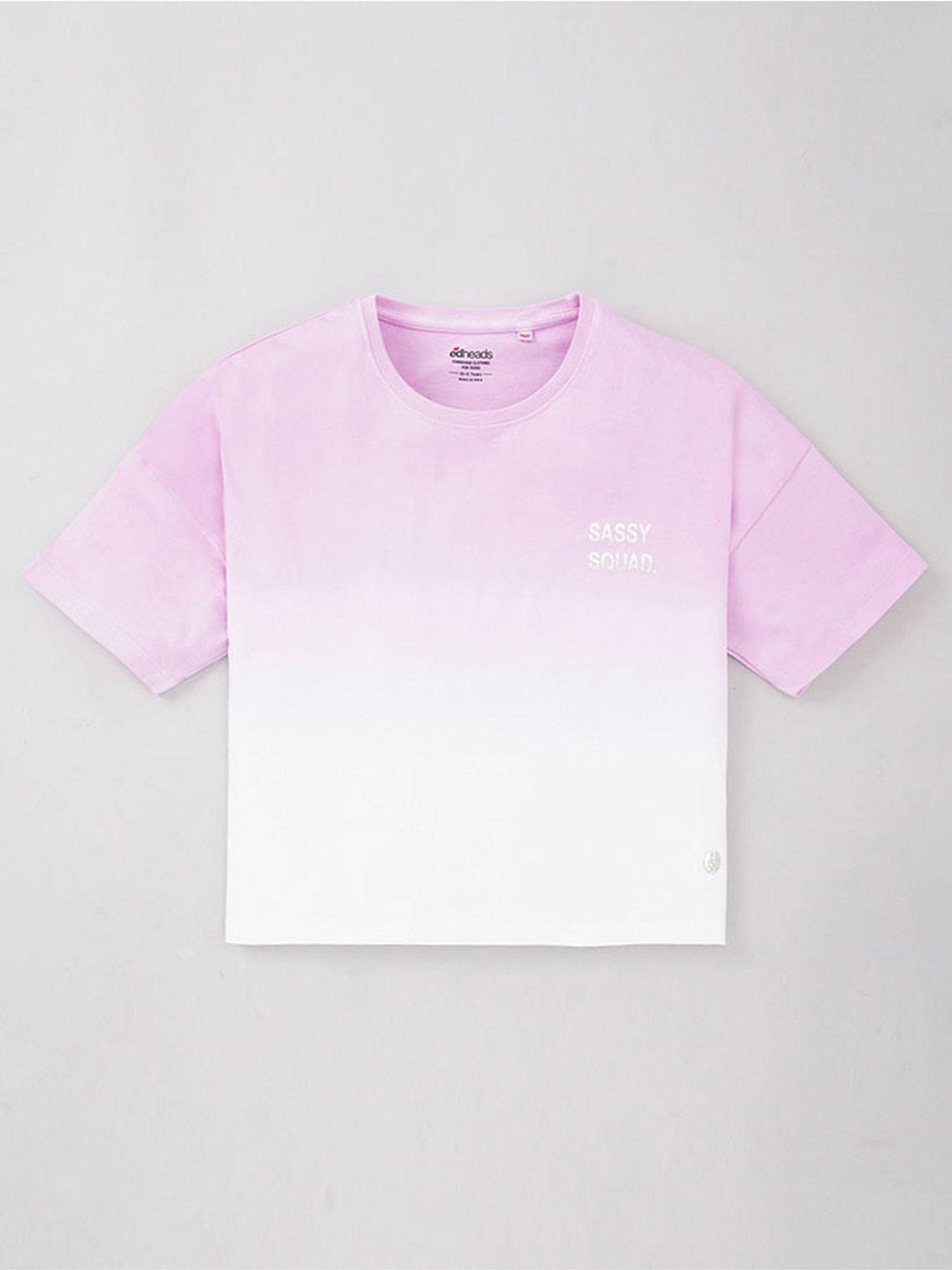 Edheads Kids Purple & White Cotton Ombre T-Shirt