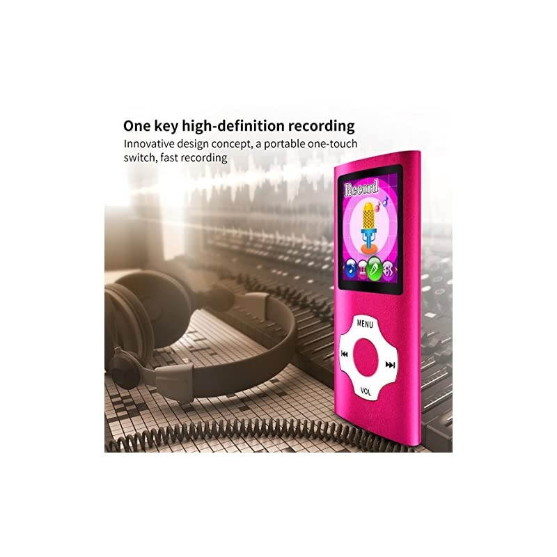 MP3/MP4 Portable Player,1.8 Inch LCD Screen,Max Support 64GB,Pink