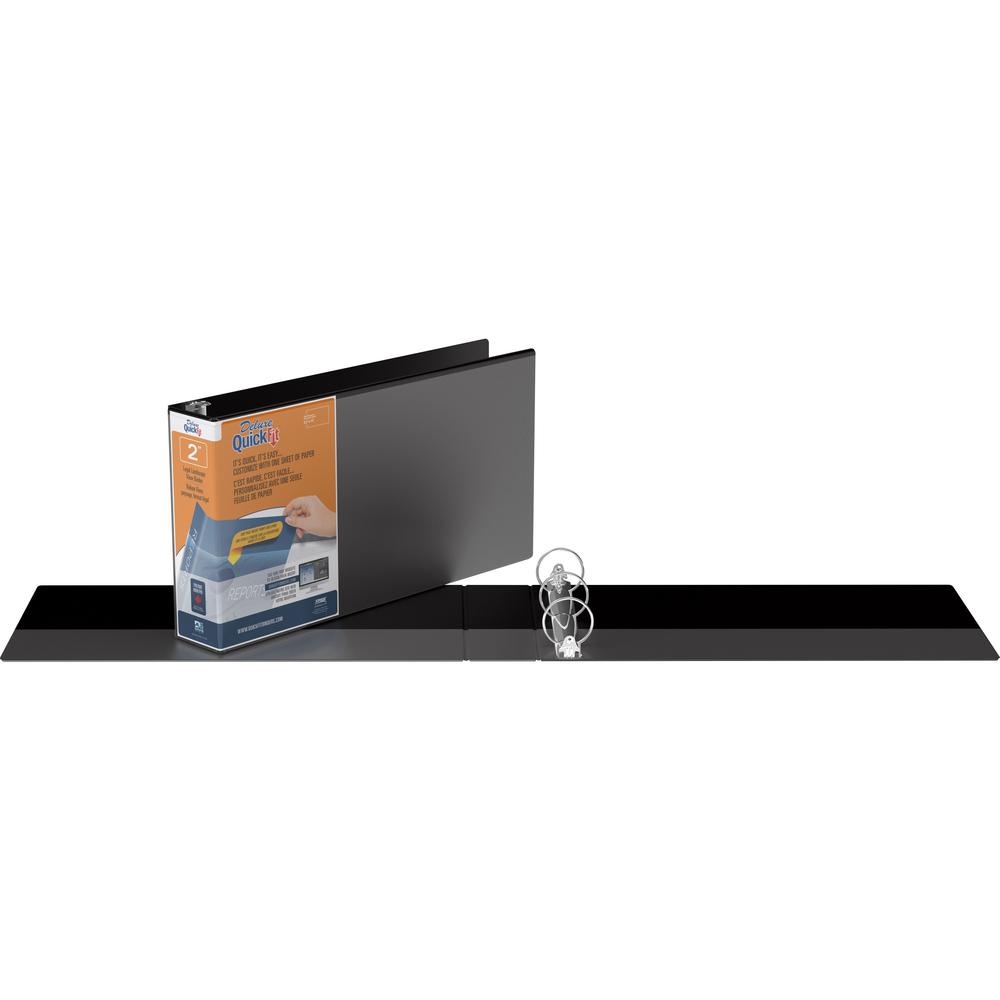 Davis 95031L QuickFit 9500 Deluxe View Binder, 8.50" Width x 14" Length Sheet Size - 400 Sheet Capacity - 2 Pockets - Black - 1 Each