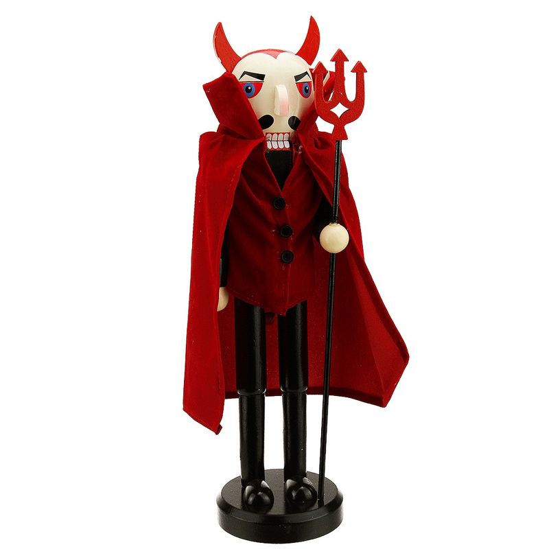 Northlight 14" Devil with Pitchfork Wooden Halloween Nutcracker - Red/Black