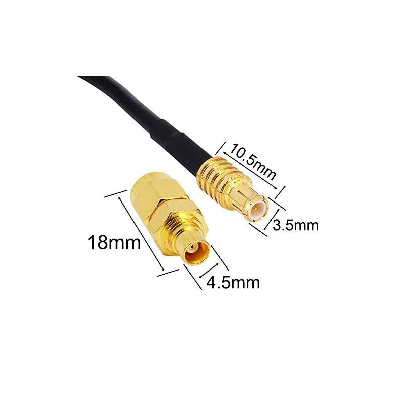 1090Mhz Antenna MCX Plug Connector 2.5dbi Gains ADS-B Aerial with Magnet Base RG174 1M+MCX Female to SMA Male Adapter Connector
