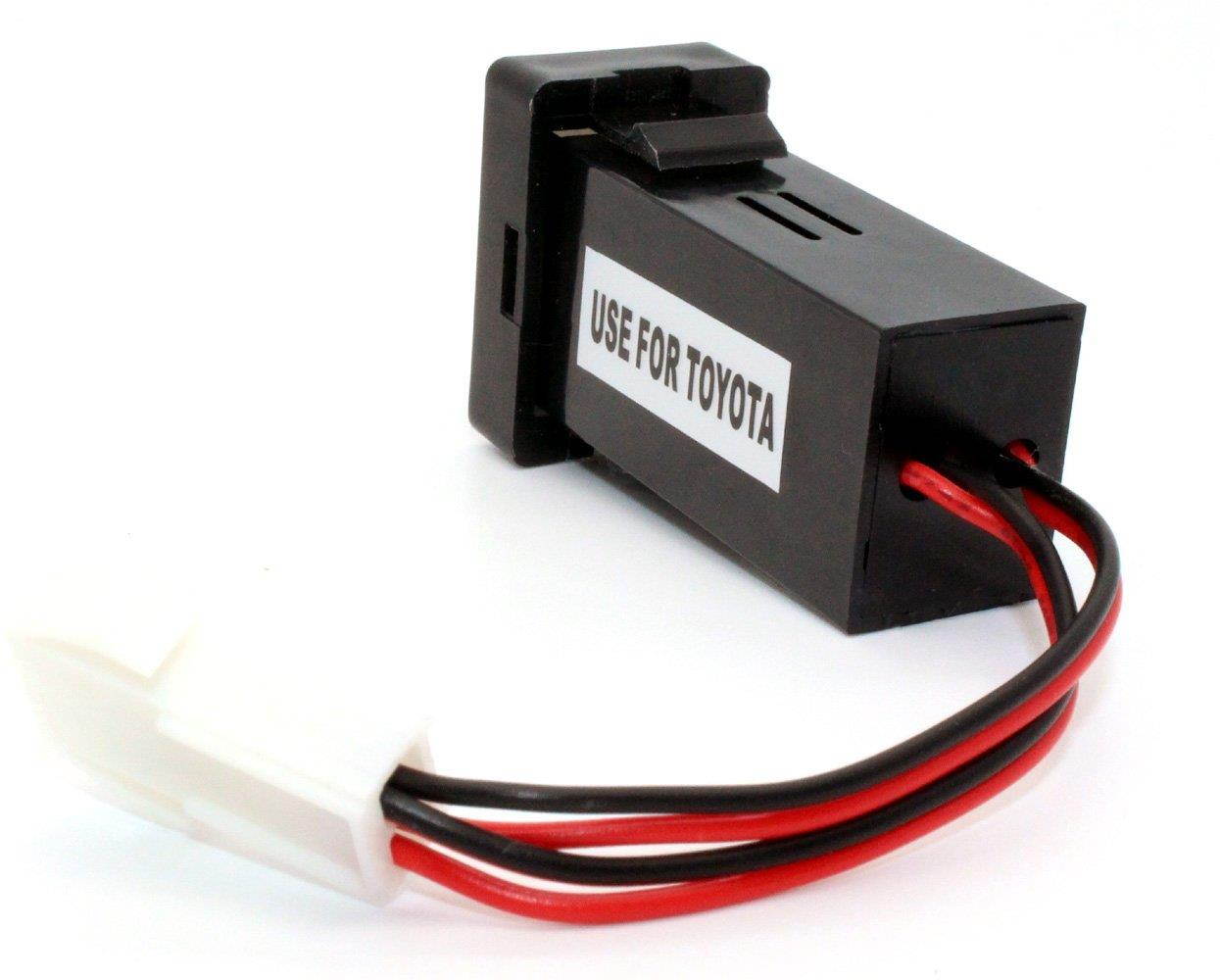 Cllena TOYOTA Car 12V 24V To 5V 3.1A Dual USB Ports Dashboard Mount Charger Blue Light (2.1/1.2A-2)