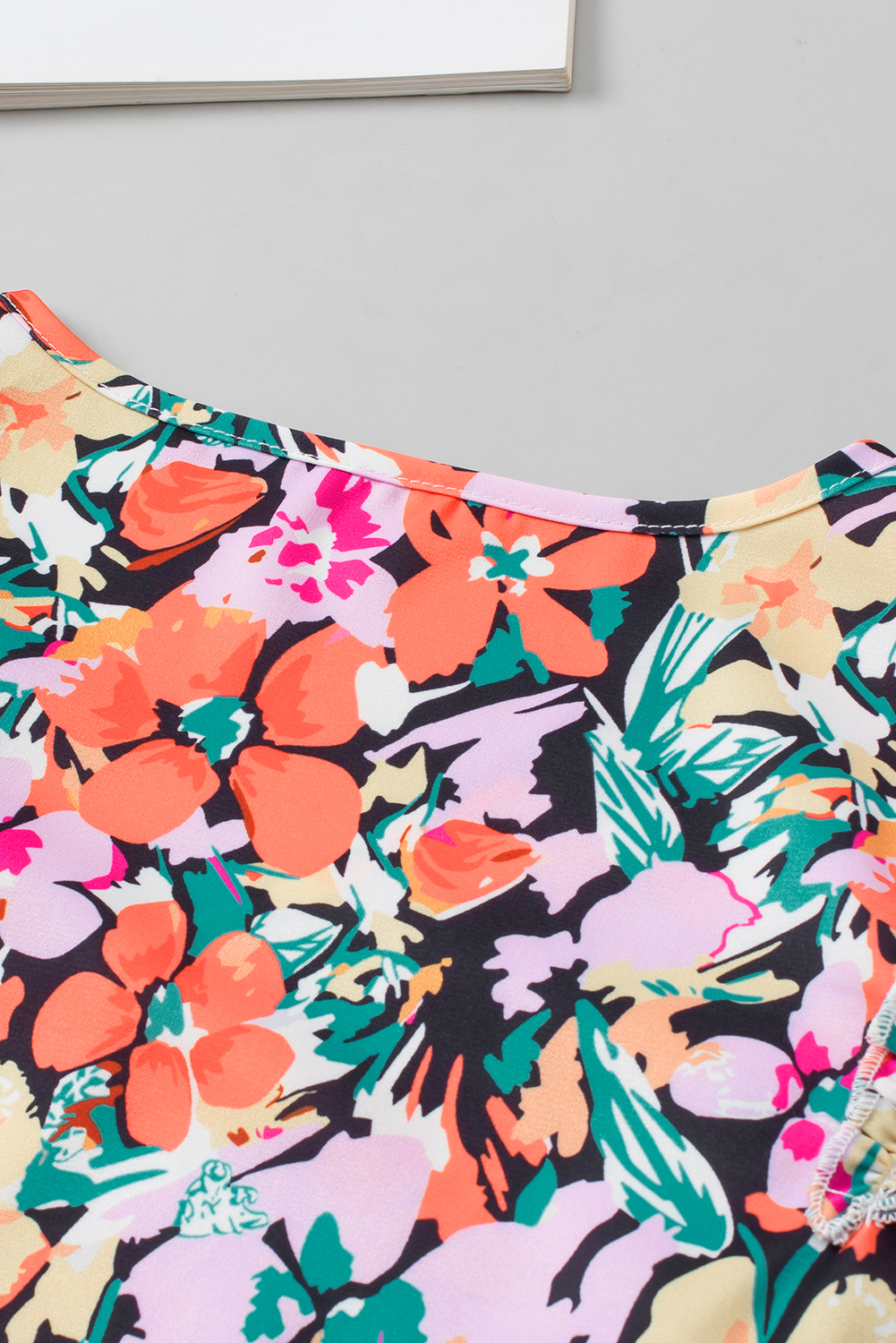 Multicolour Boho Floral Print Ruffle Blouse