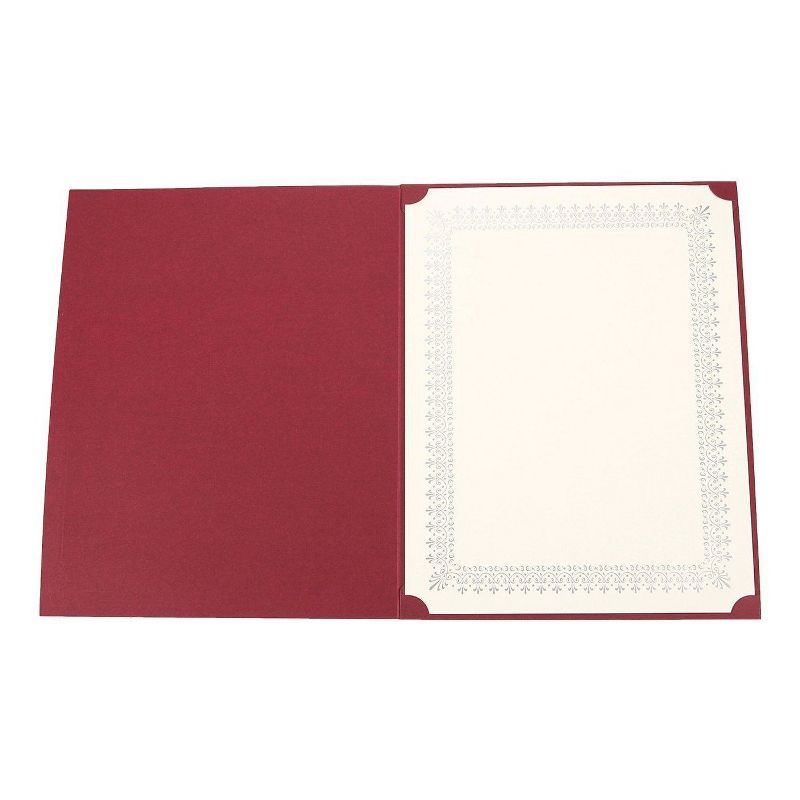 12-Pack Certificate Holder, Diploma Cover for Letter Size Award & Certificates, Red, Silver Foil, 11.2" x 8.8"