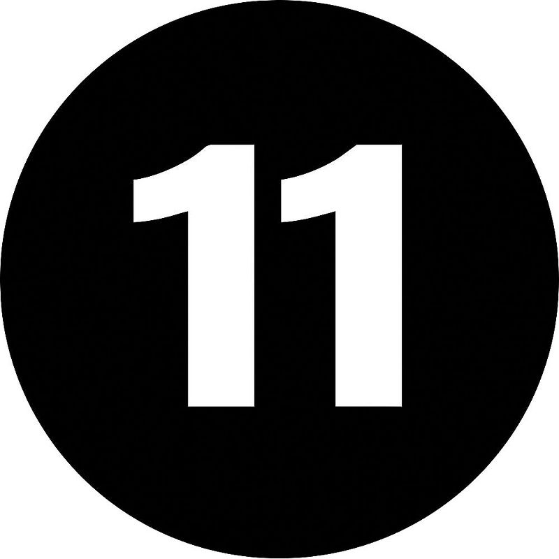 The Packaging Wholesalers 2" Inventory Numbered Circles, #11 Black, 1/Roll LABDL6779