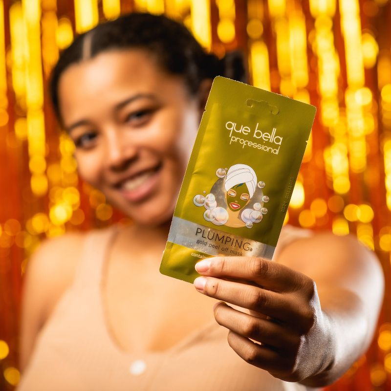 Que Bella Professional Plumping Gold Peel Off Face Mask - 0.35oz