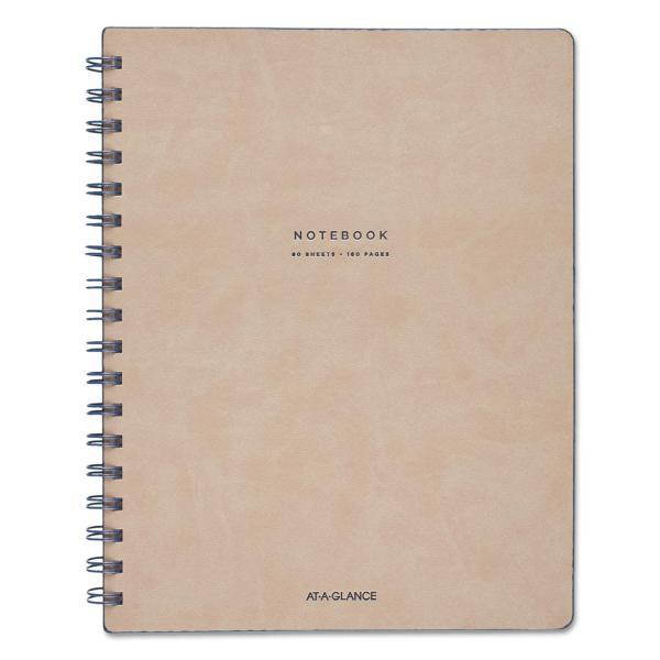 At-A-Glance Signature Collection Medium Meeting Book - 80 Sheets - Twin Wirebound - Ruled - 7 7/8" x 9 5/8" - 1Each  MEA