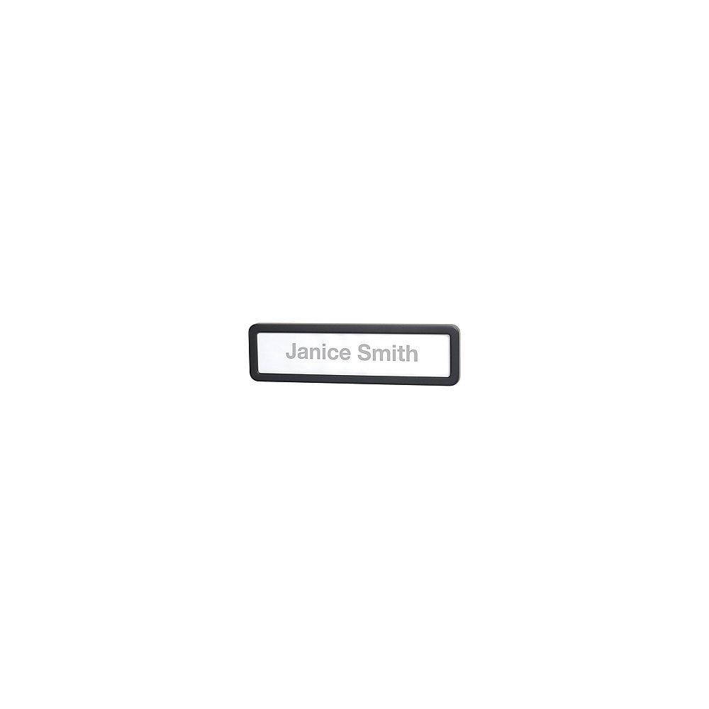 Lorell Plastic Cubicle Nameplate Plastic Black 80669