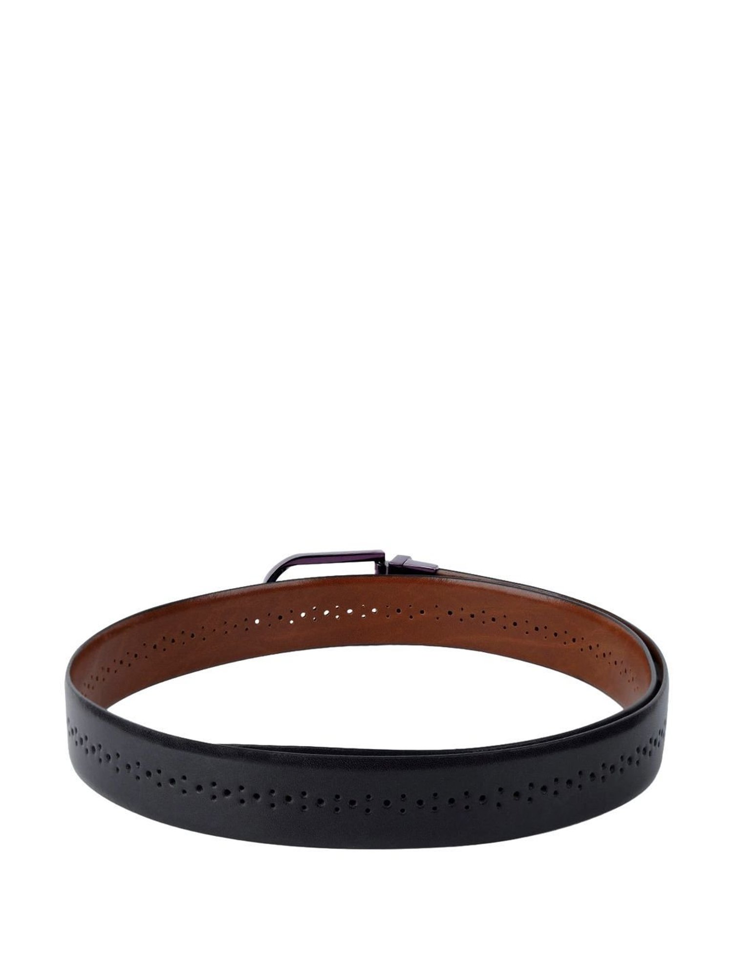 Louis Stitch Spanish Black & Brown Leather Reversible Belt For Men