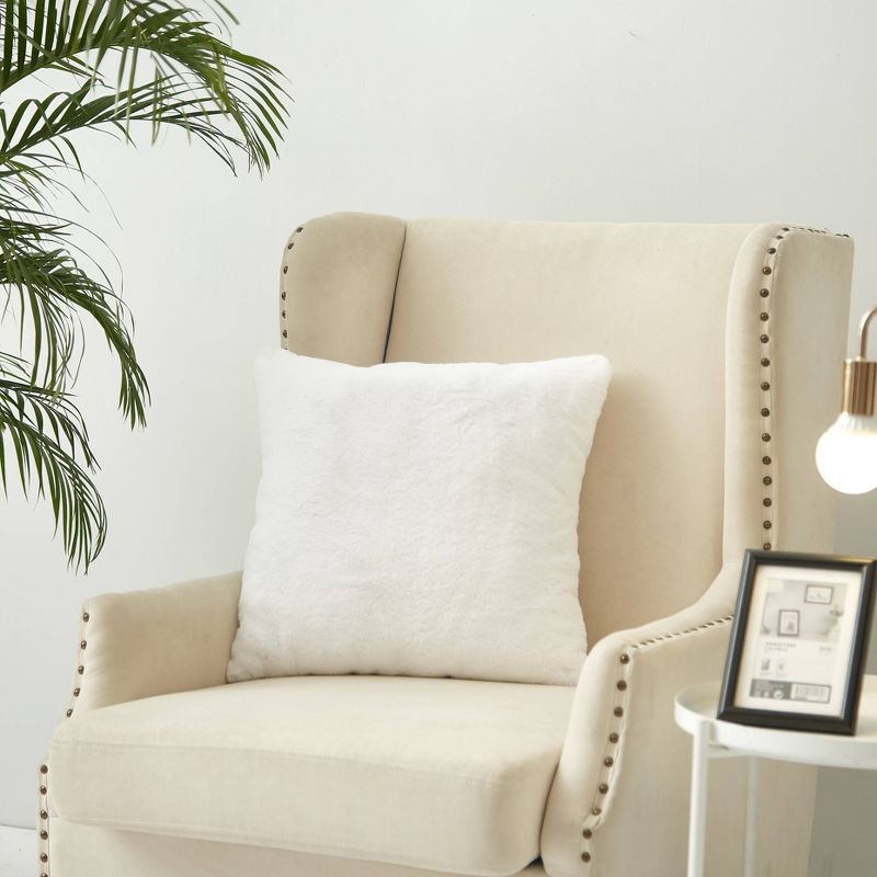 Faux Fur Decorative Throw Pillow White - Dearfoams
