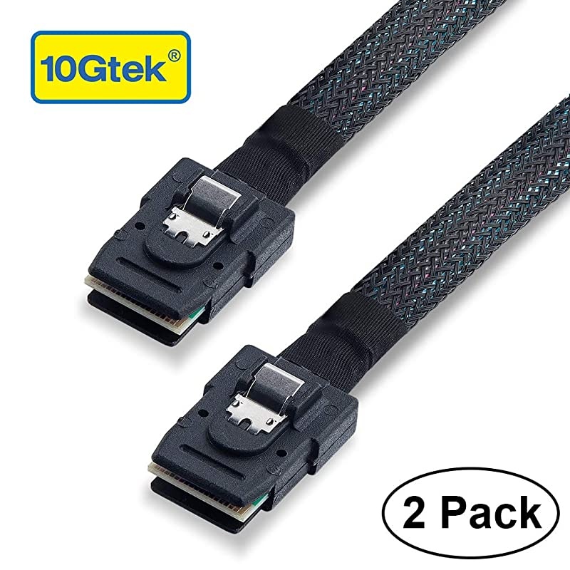 Internal Mini SAS SFF-8087 to SFF-8087 Cable, 100-Ohms, 0.5-m(1.6ft), 2 Pack