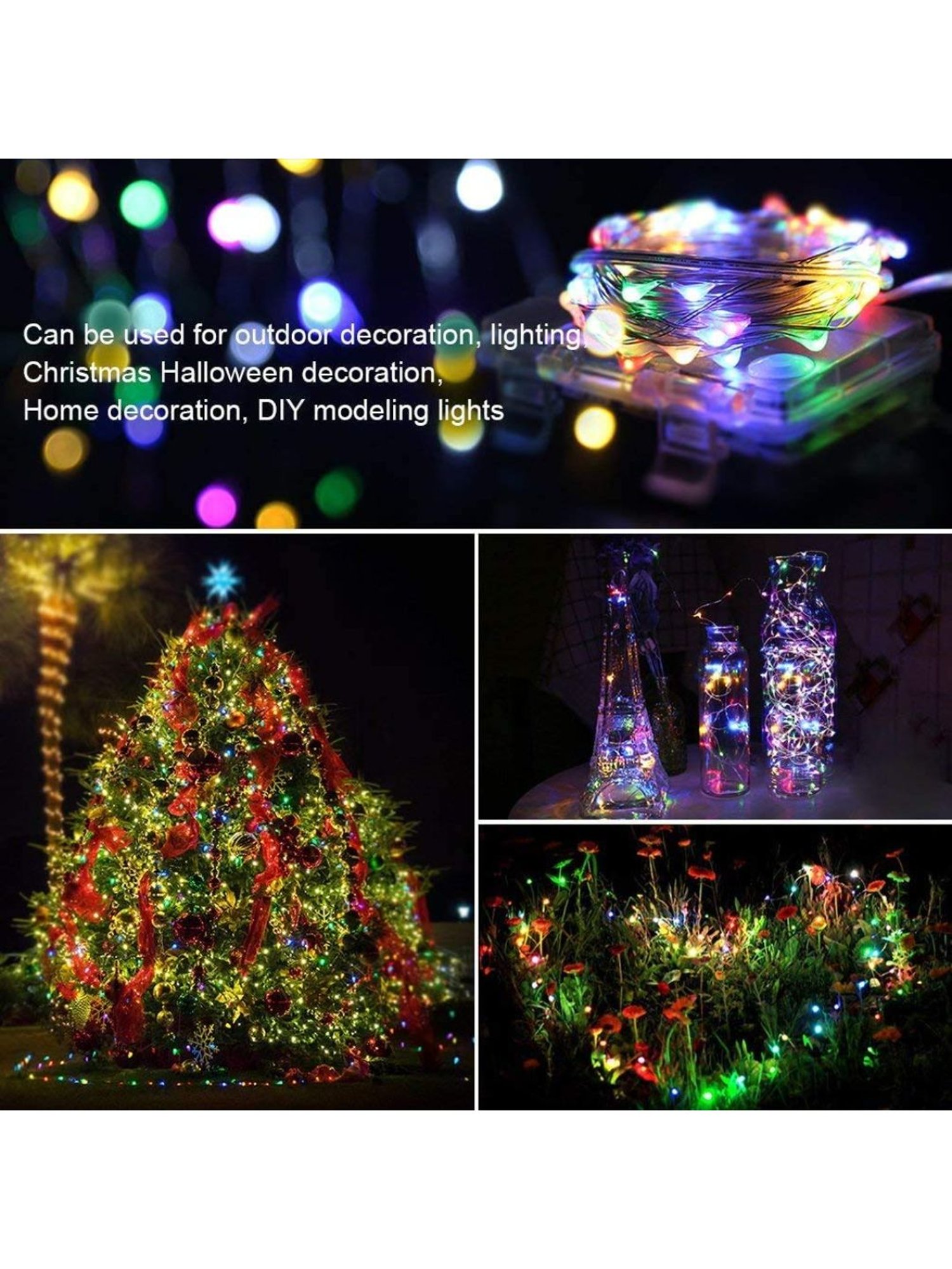 XERGY Battery Powered Copper Wire LED String Lights (Multicolor)