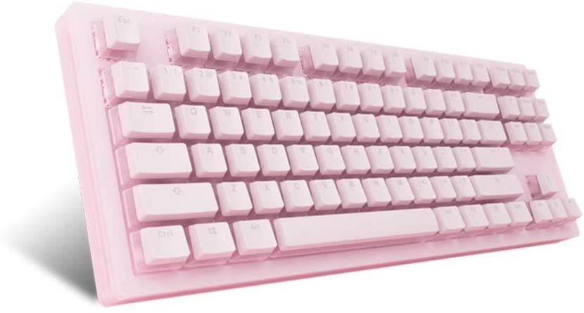 EPOMAKER AKKO Sakura 87 Keys RGB Wired Mechanical Keyboard with Acrylic Translucent Case, PBT Pudding Keycaps for Gaming/Mac/Win (Gateron Orange Switch, Sakura)