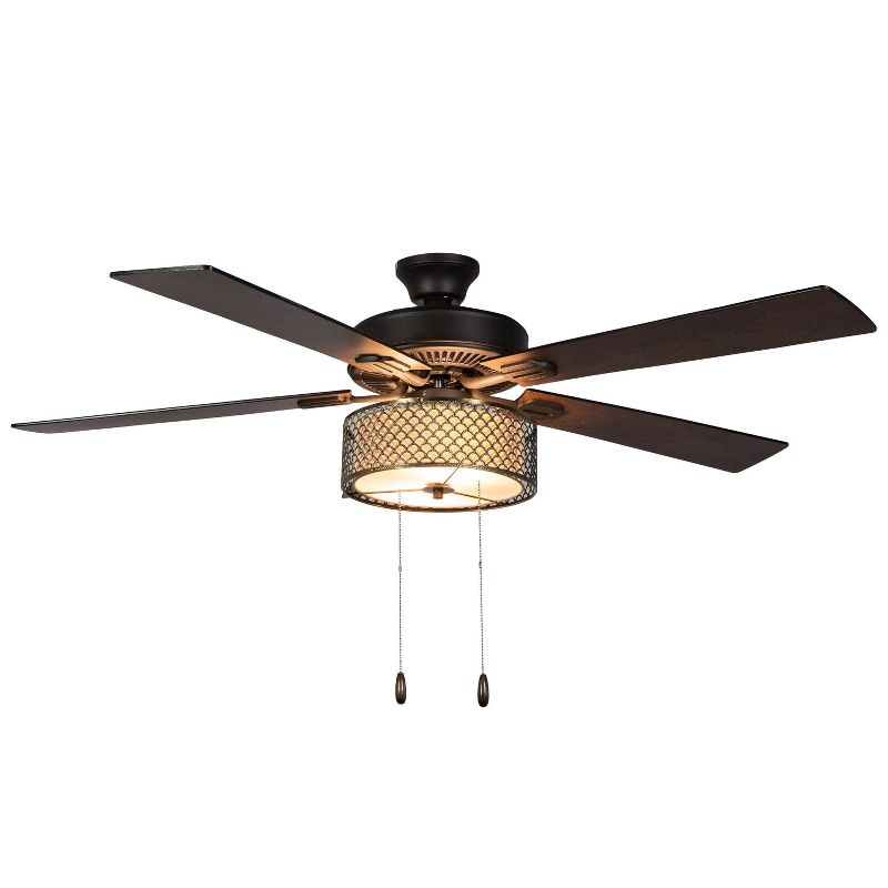 52" LED 5-Blade Bronzed Wave Lighted Ceiling Fan - River of Goods