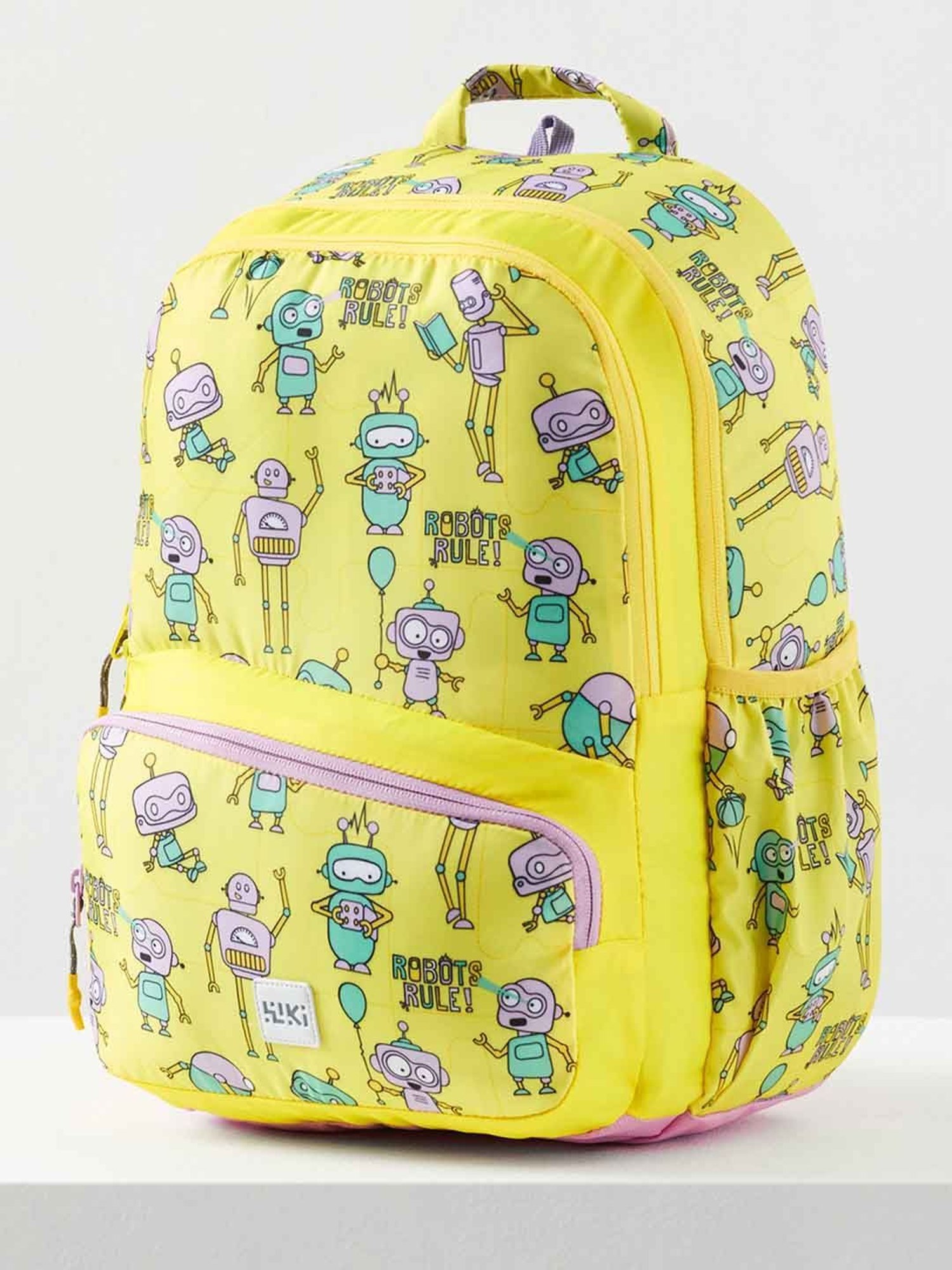 Wiki Back to School Champ 4 Yellow Polyester Printed Backpack - 22 Ltrs