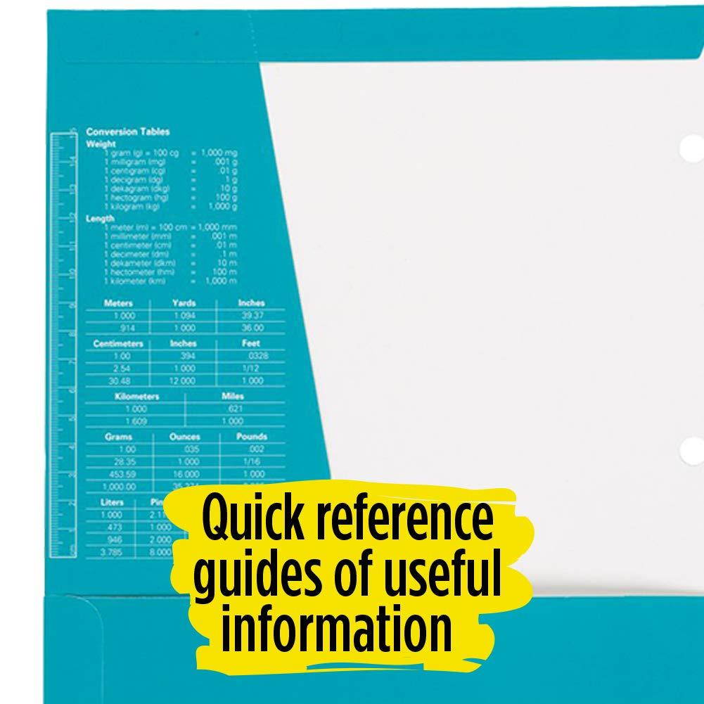 Five Star 4 Pocket Folder, 2 Pocket Folder plus 2 additional Pockets, Teal (72087)