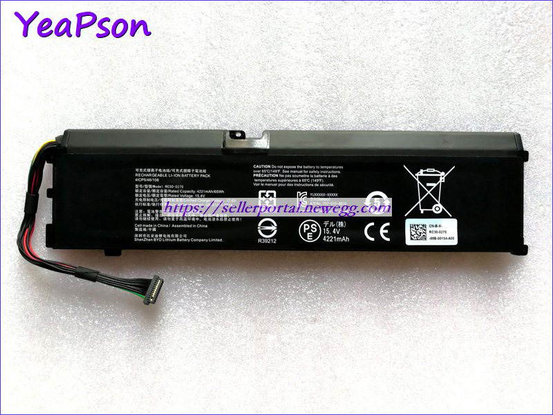 15.4V 4221mAh 65Wh RC30-0270 4ICP5/46/108 Laptop Battery For Razer Blade 15 Base Model Notebook computer