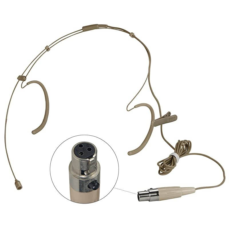 Double Ear Wired Headset Boom Mini XLR Omni-Directional Microphone (for AKG type 3 pin mini plug SKIN)