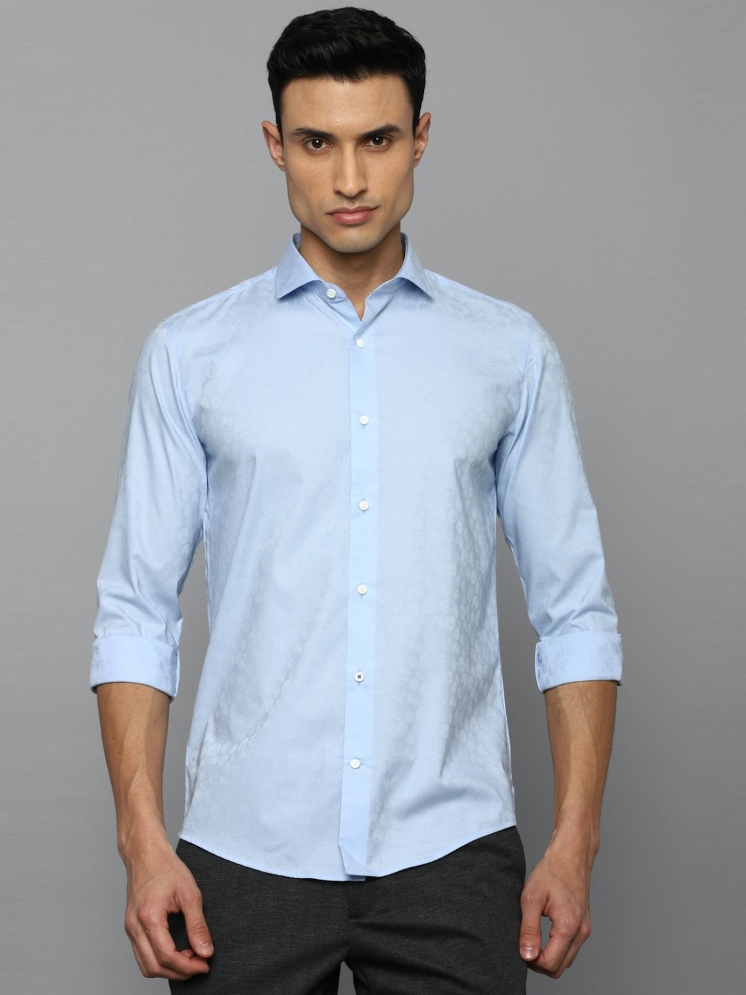 Louis Philippe Sport Blue Slim Fit Texture Shirt