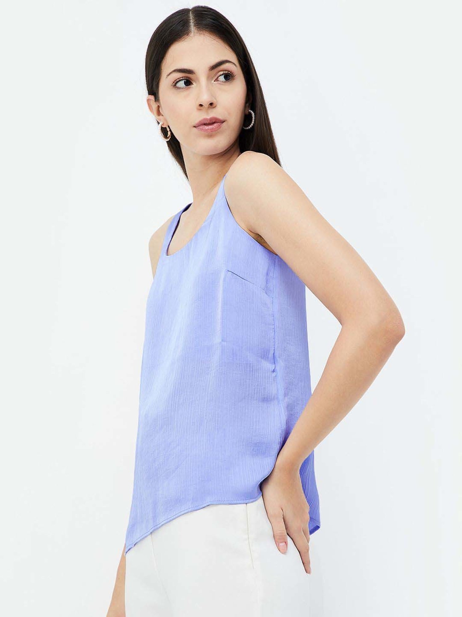 Code by Lifestyle Blue Plain Top