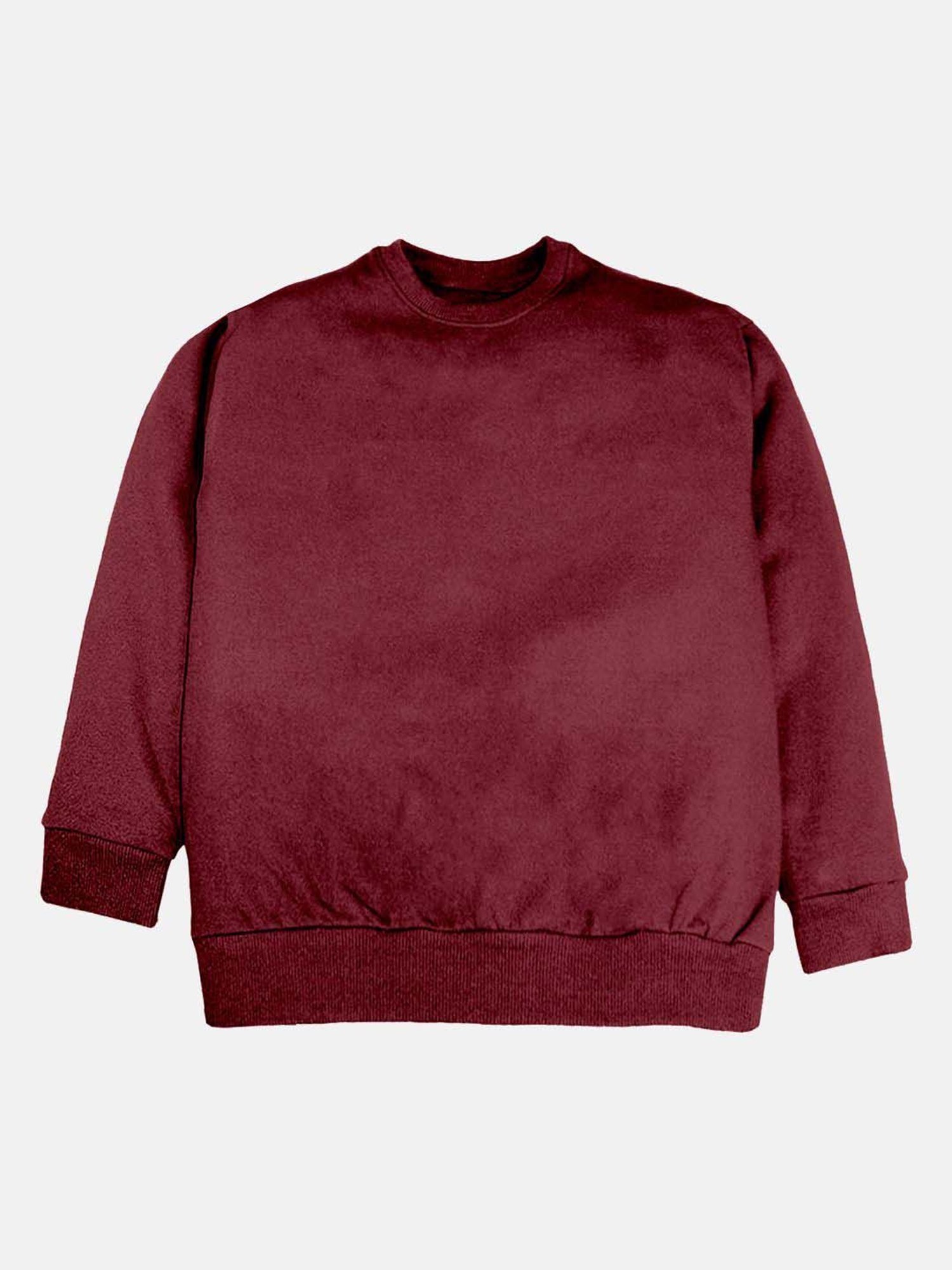 Kiddopanti Kids Maroon & Grey Regular Fit Full Sleeves Sweatshirt Set