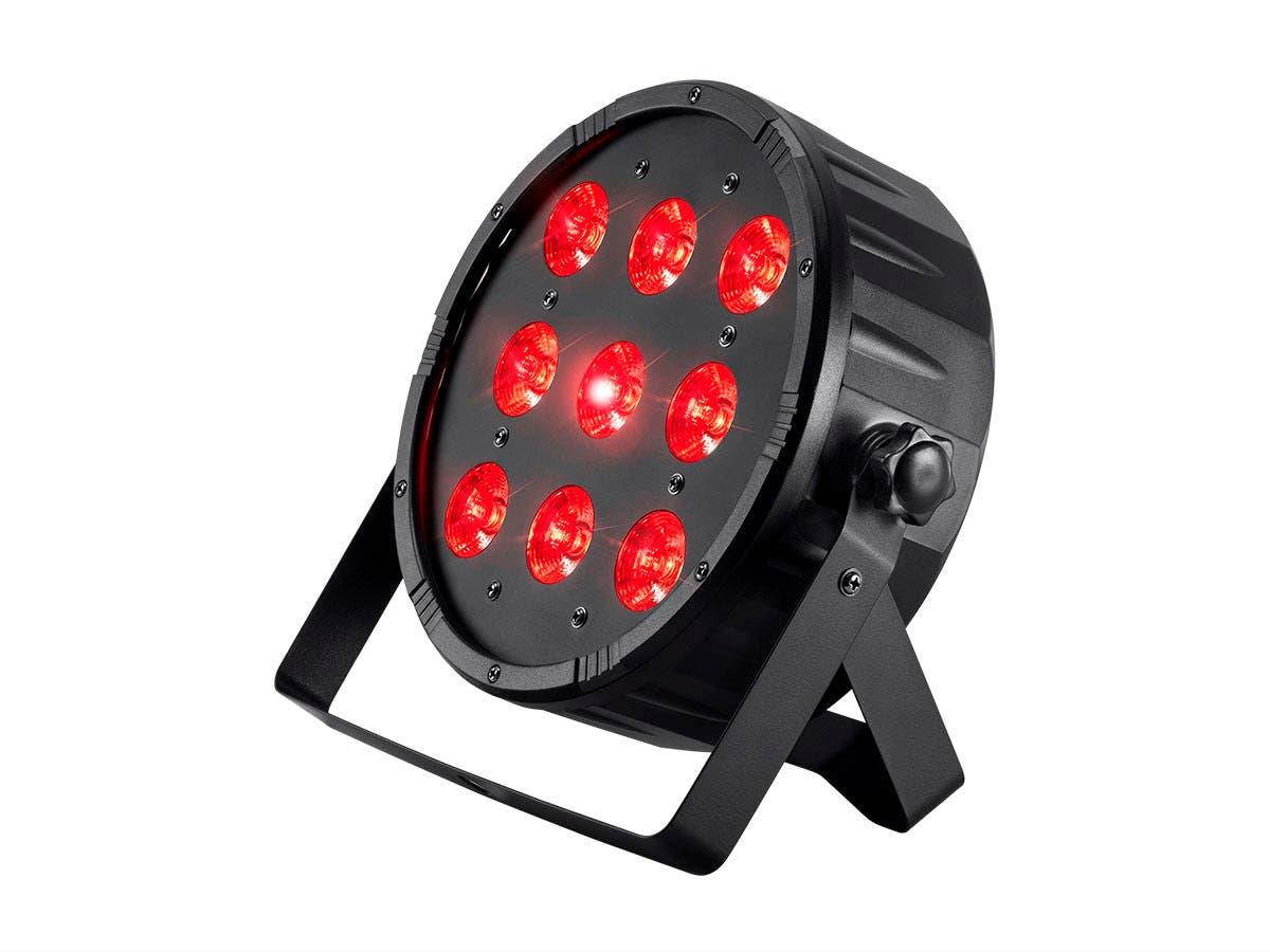 Monoprice Flat PAR Stage Light RGBW | 10 watt, x 9 LED, 8-channel DMX, Strobe follow mode - Stage Right Series