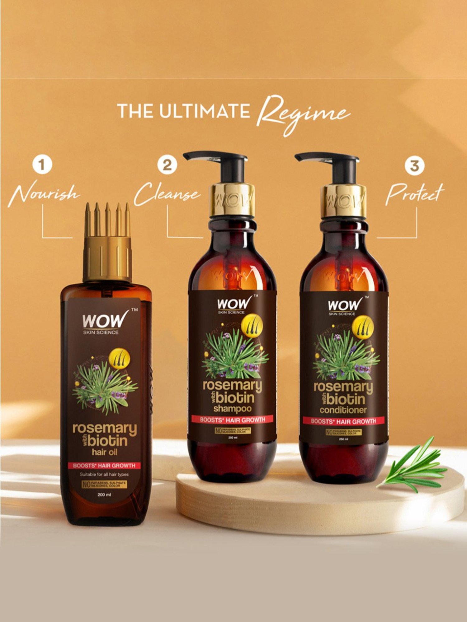 WOW Skin Science Rosemary with Biotin Shampoo - 250 ml