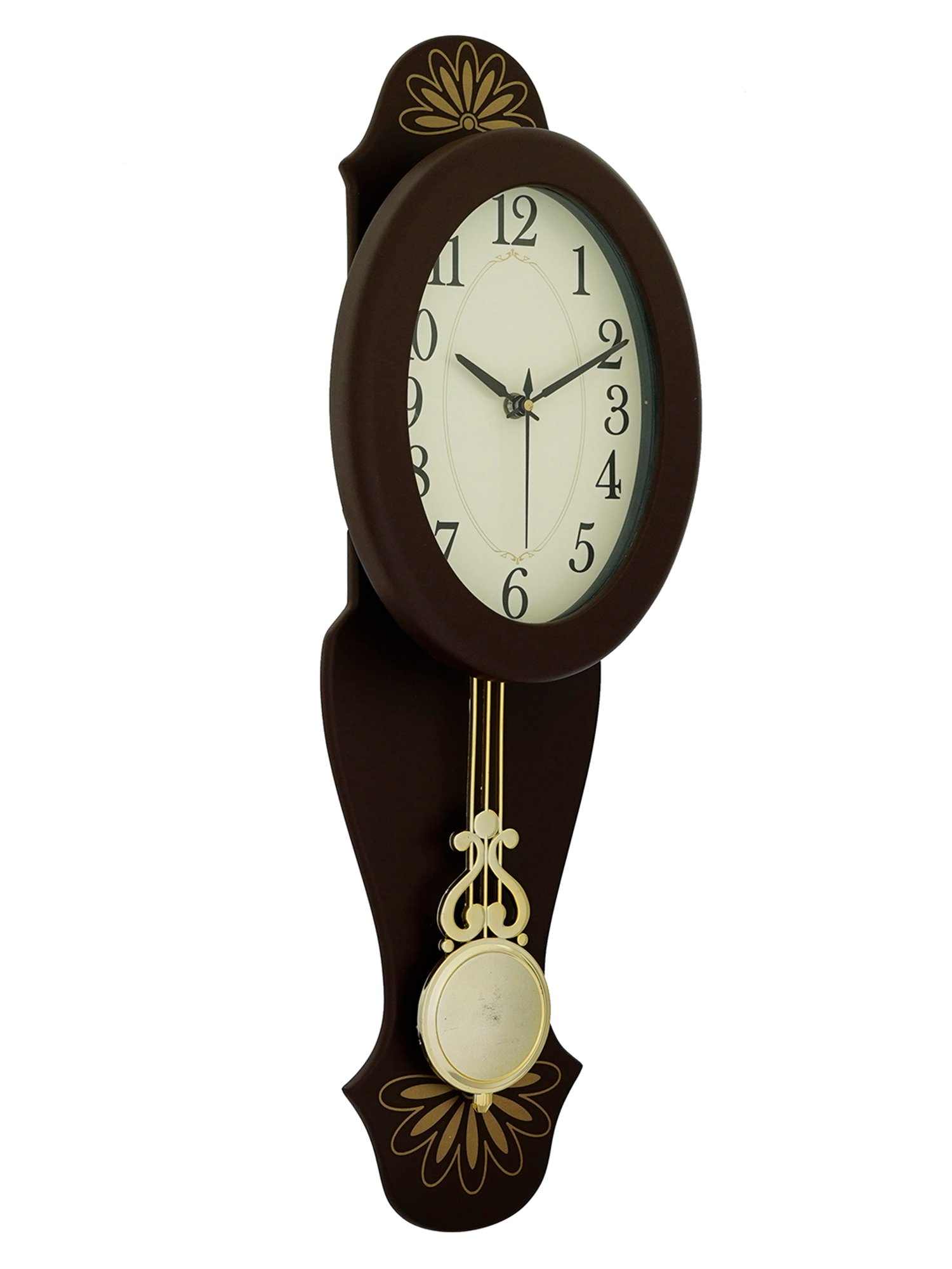 CHRONIKLE Elegant Vertical Brown Wood Wall Clock