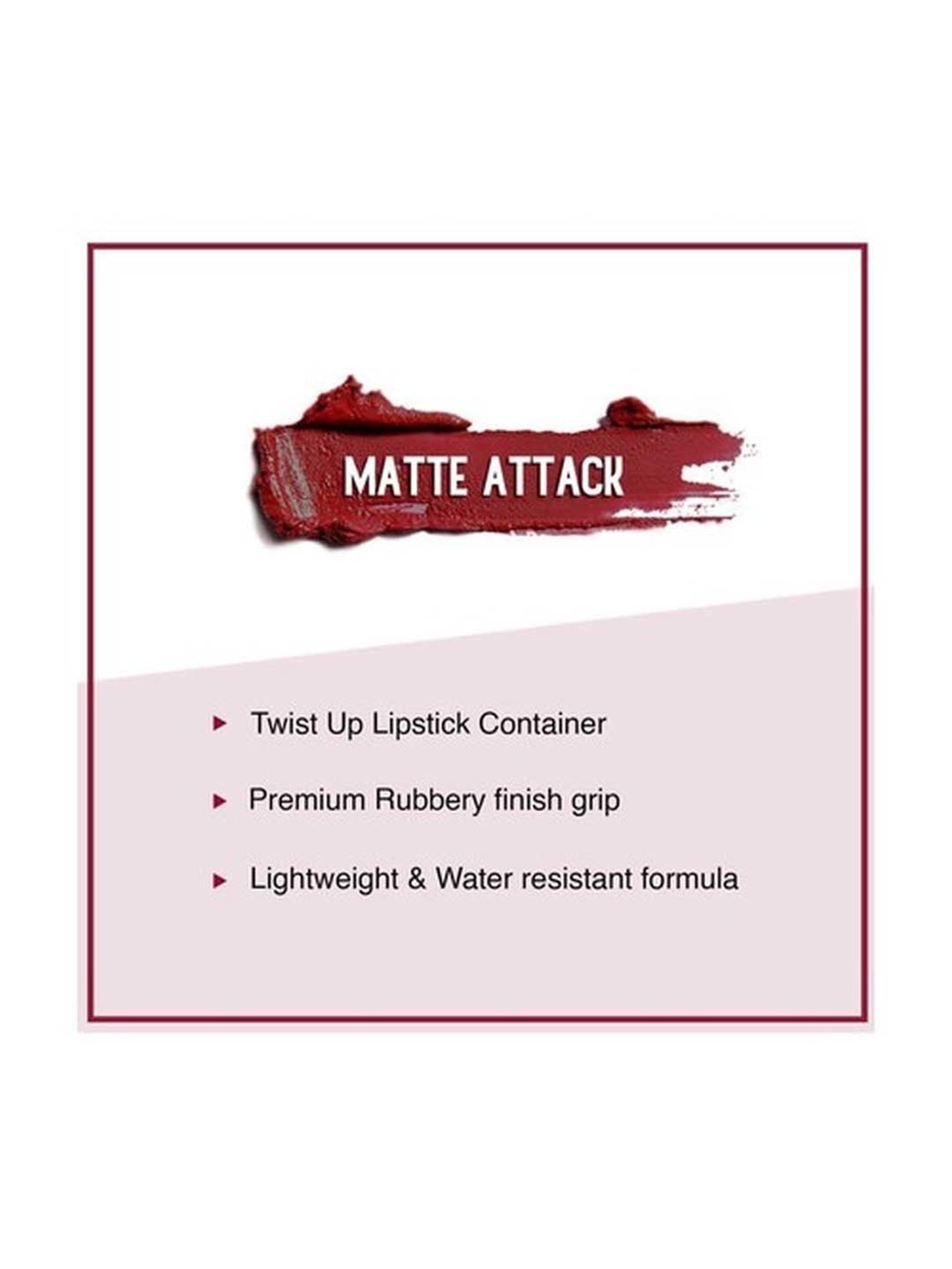 Sugar Cosmetics Matte Attack Transferproof Lipstick 04 Maroon Vibe - 2 gm