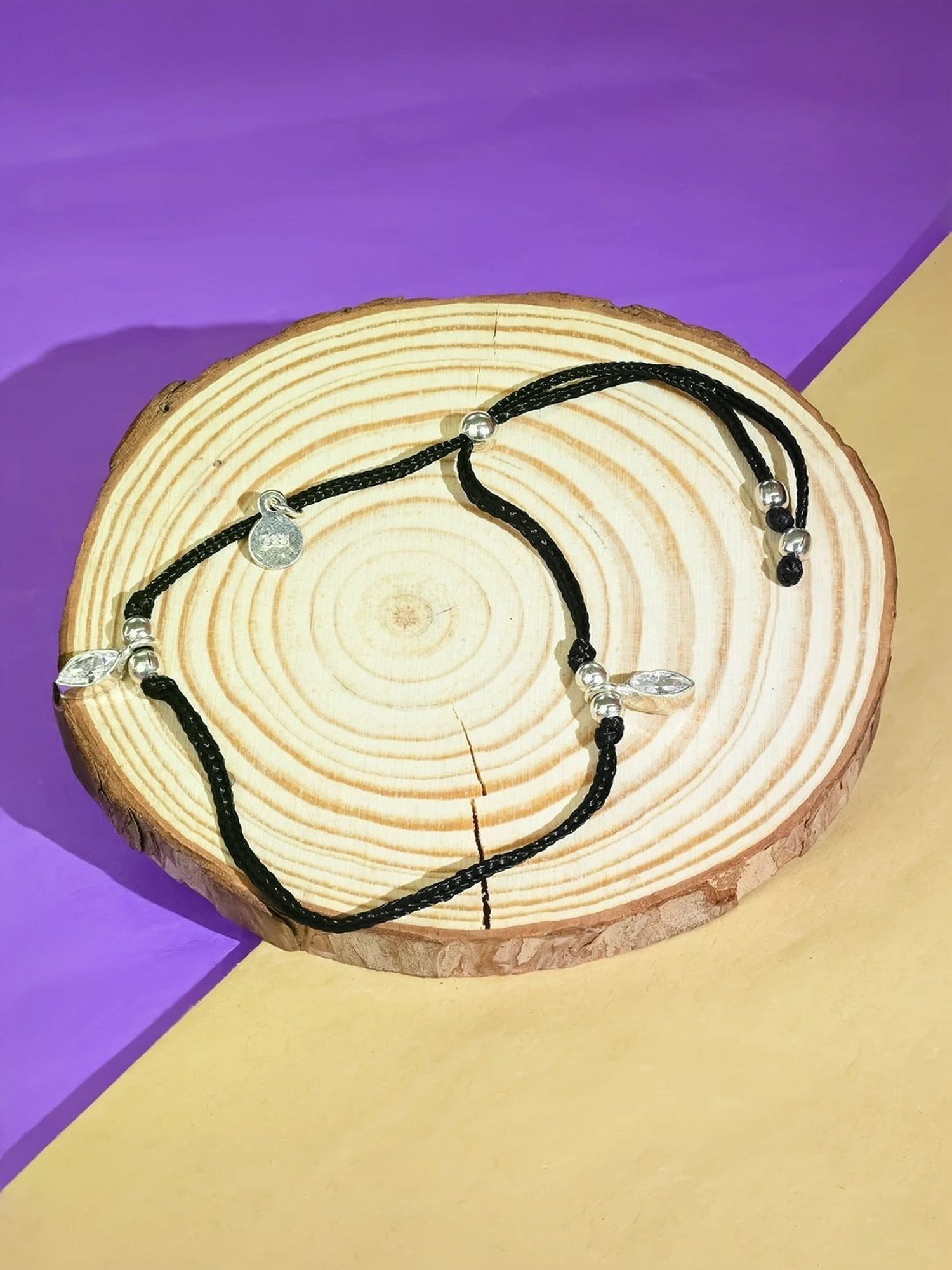 Touch925 Crystal Edge Silver Thread Anklet for Women