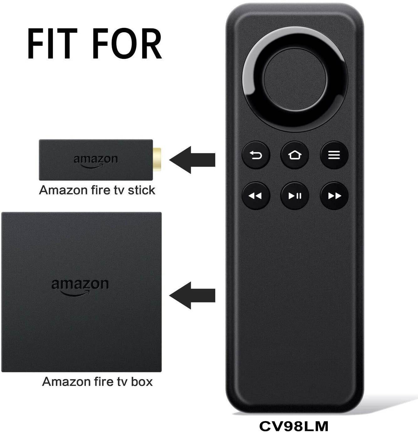 New CV98LM Replacement Remote Control Compatible with Amazon Fire TV Stick and Amazon Fire TV Box Without Voice Function