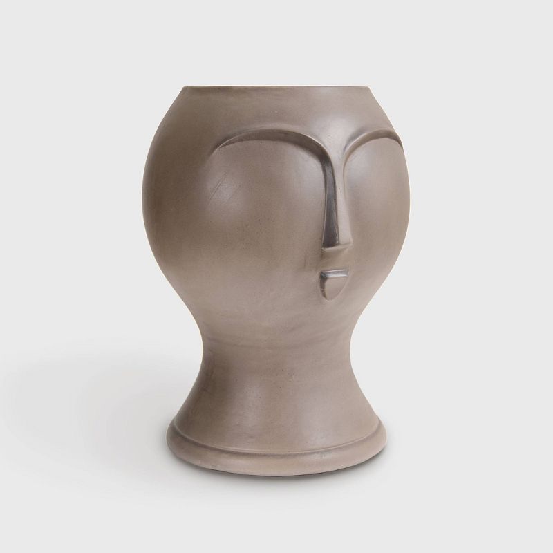 Carla Concrete Patio Side Table - Gray - Leisure Made