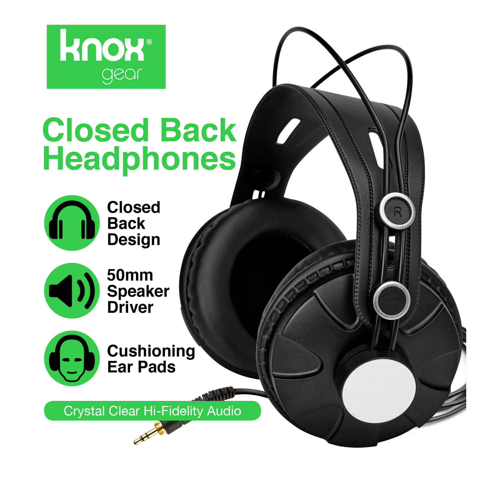 Knox Gear TX-100 Closed-Back Studio Monitor Headphones