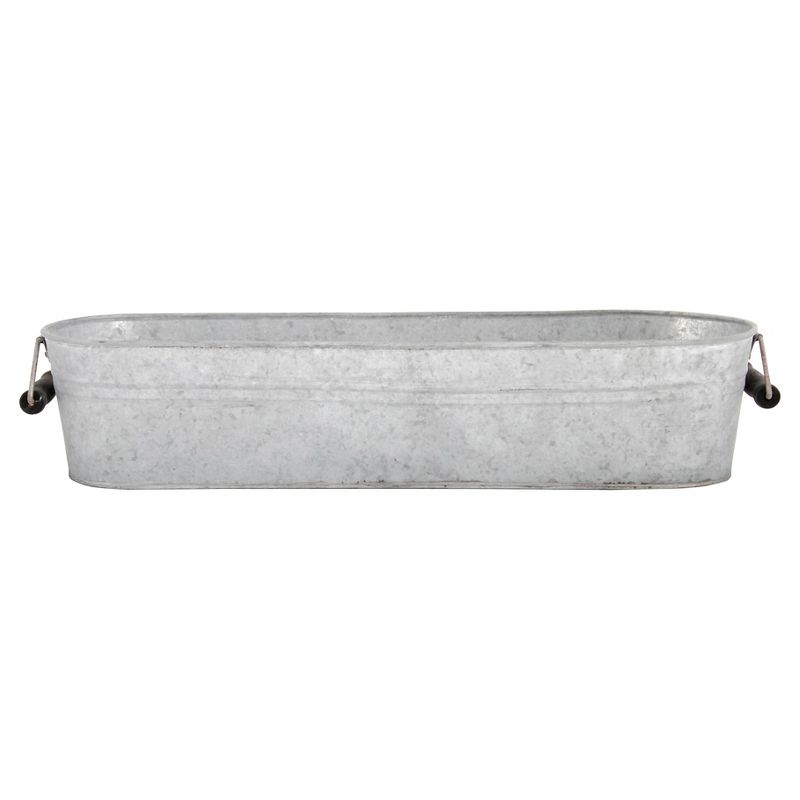 6.8" Old Zinc Oval Planter - White - Esschert Design