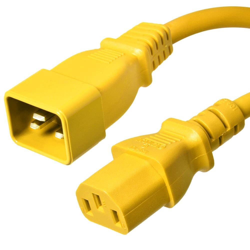 Ironbox C20 to C13 Connector Hybrid Power Cord - Black -  1 Foot - 13A/250V - 16/3 SJT - IBX-1604-01