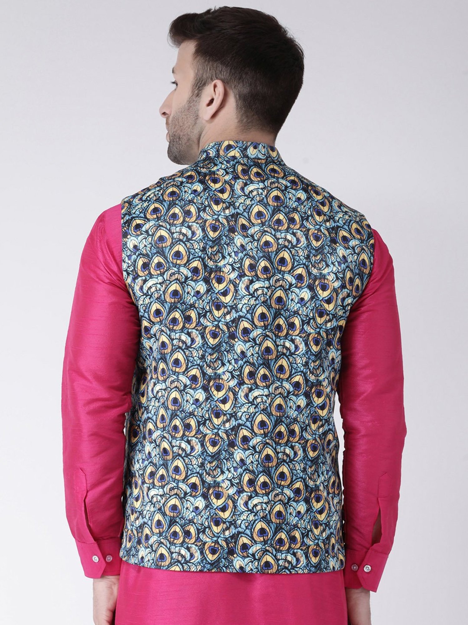 Hangup Plus Multicolor Regular Fit Printed Nehru Jacket
