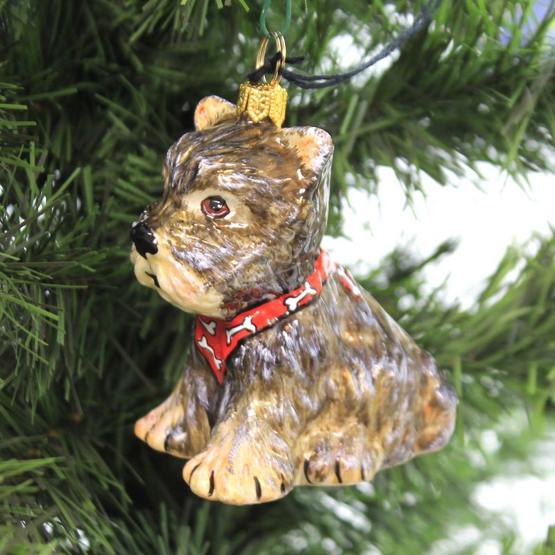 Joy To The World 3.0" Yorkie Puppy W/ Bandana Ornament Pet Set Dog Companion  -  Tree Ornaments
