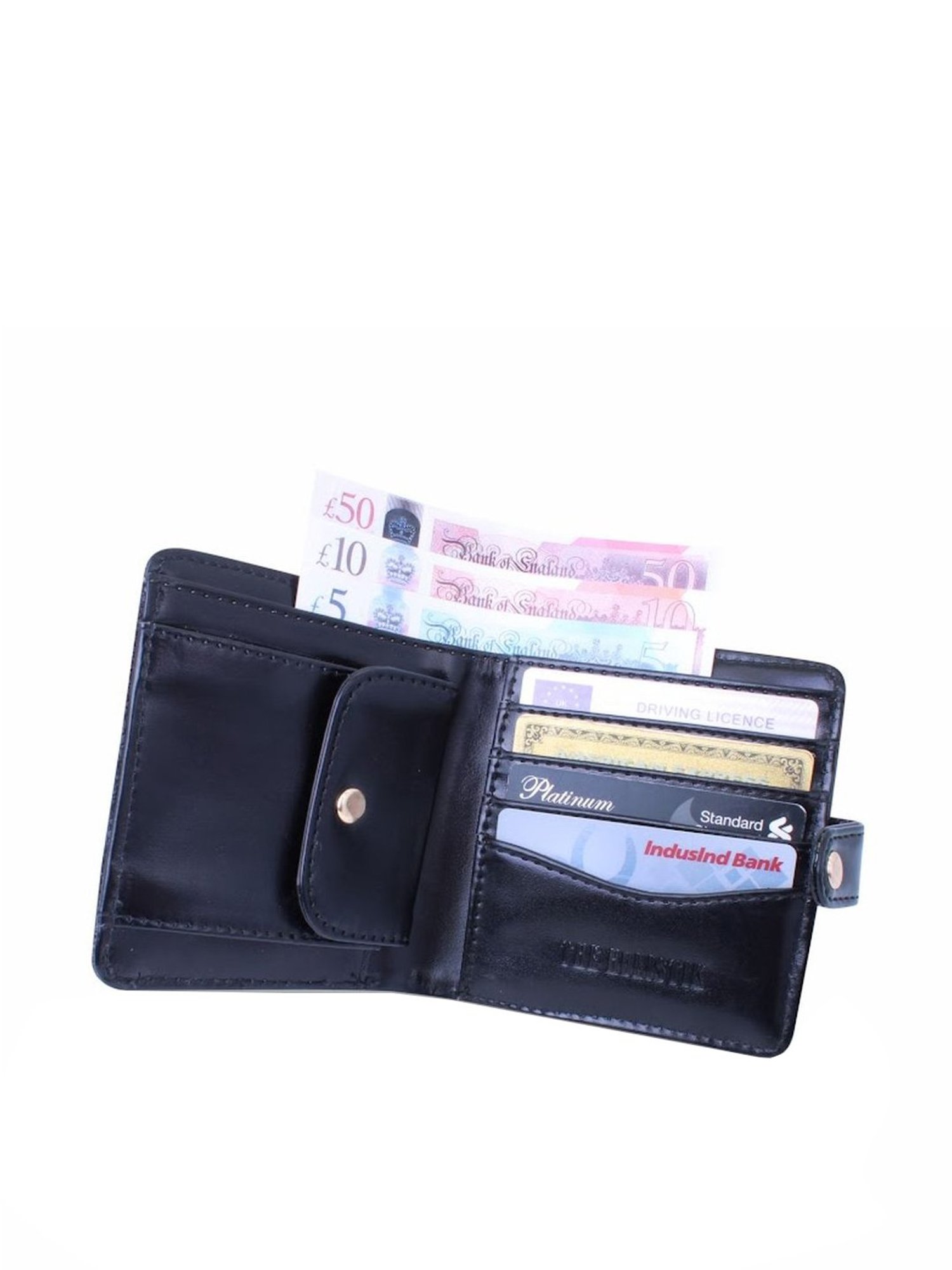 THE HOLISTIK Shimmer Black Textured Rfid Bi-Fold Wallet for Women