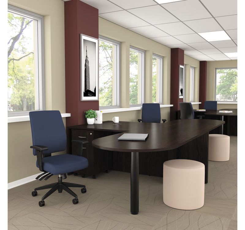 Alera Valencia Series Reversible Return/Bridge Shell, 42w x 23 5/8d, Espresso VA354224ES