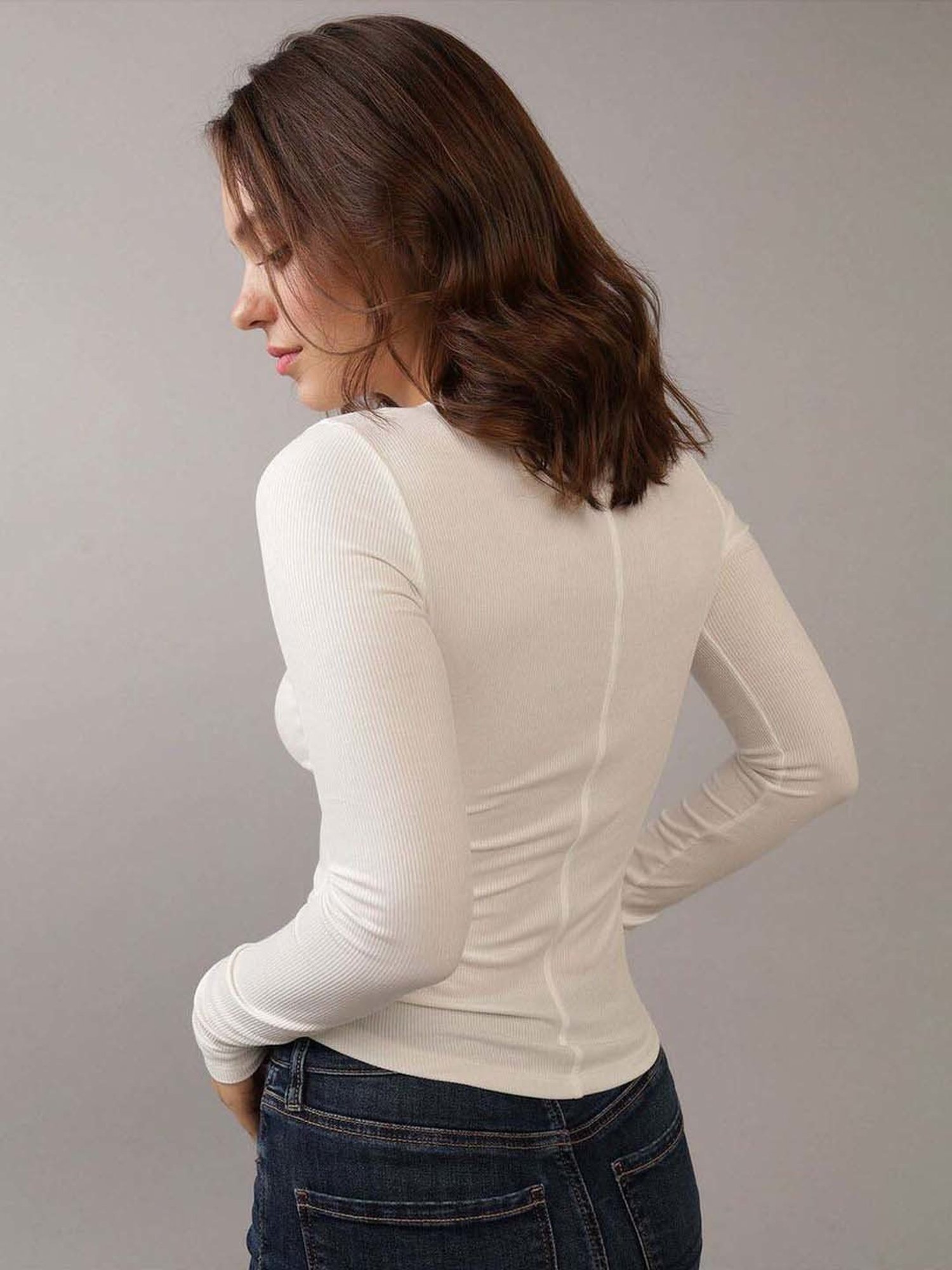 American Eagle Outfitters White Plain T-Shirt