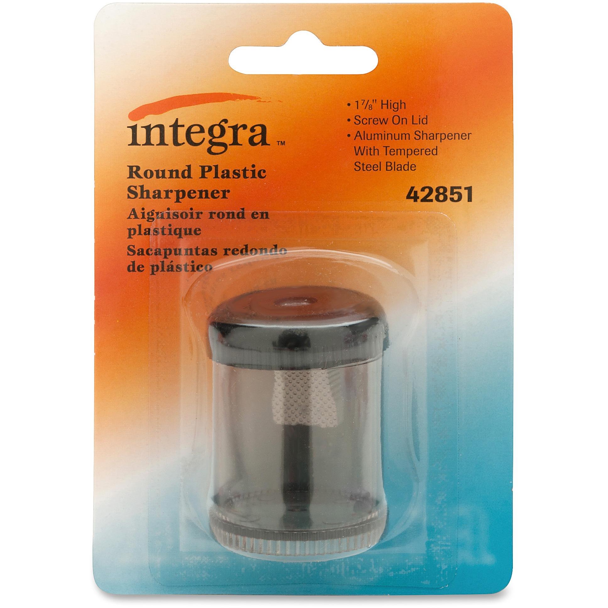 Integra Pencil Sharpener Single Hole Plastic 1-7/8" Smoke/BK 42851