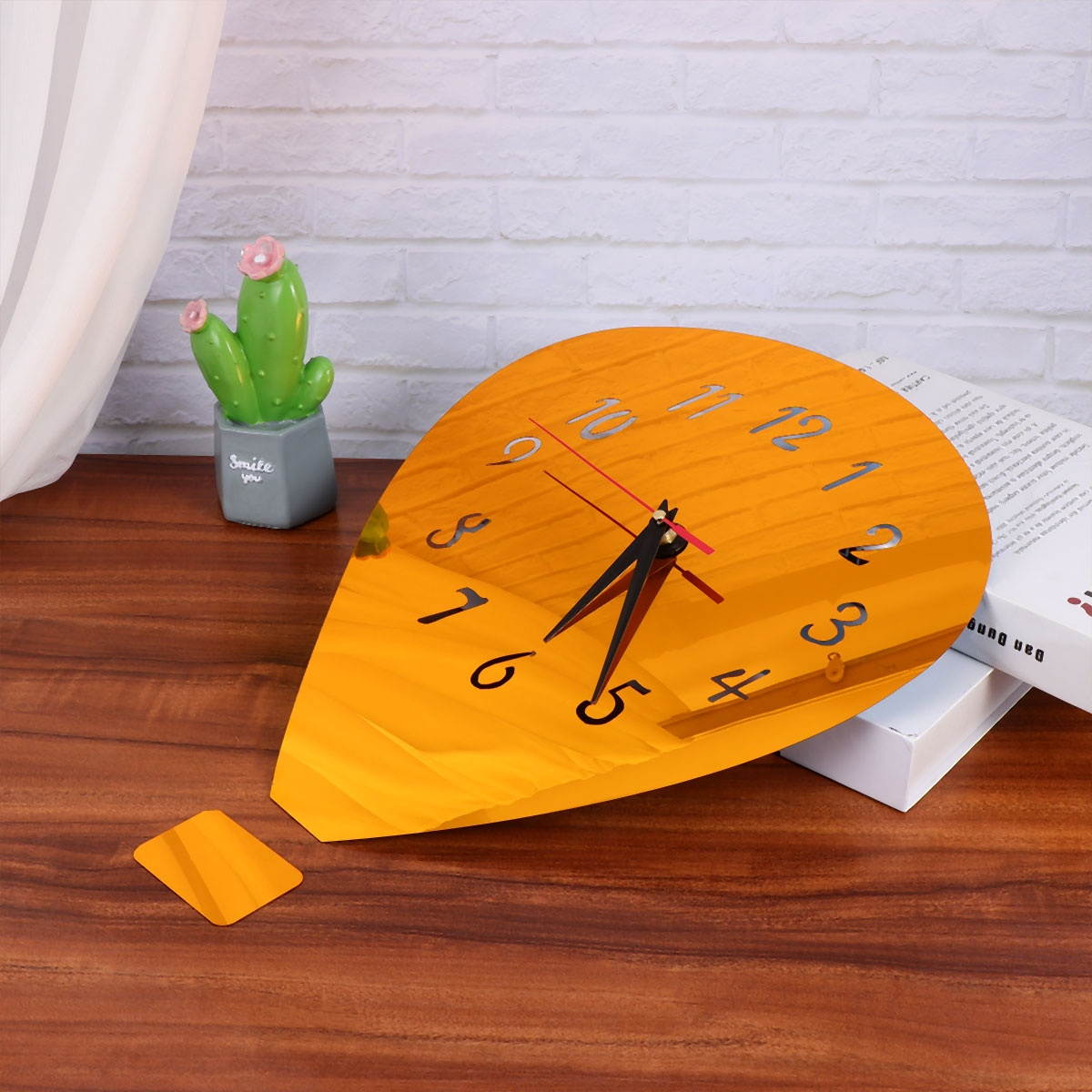 Hot Air Balloon Shaped Wall Clock Mute Wall Decorative Clock Sticky Wall Clock for Home Office Living Room (Black)