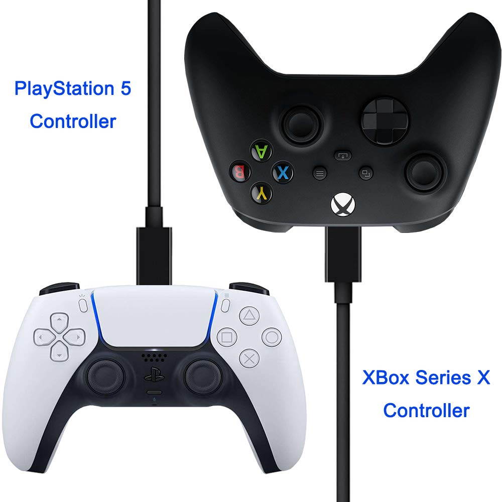 PS5 Xbox Series Controller Charging Cable, USB C Cable 15W 10ft, Type C 2.0 Fast Charging Cord 2 in 1 for Playstation 5, Xbox Series S/X, Nintendo Switch Lite Console & Pro Controller, Smartphone